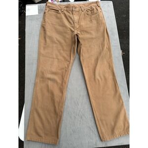 Duluth Trading Co Fire Hose Pants Men's 38x34 Brown Canvas Heavy Duty Workwear